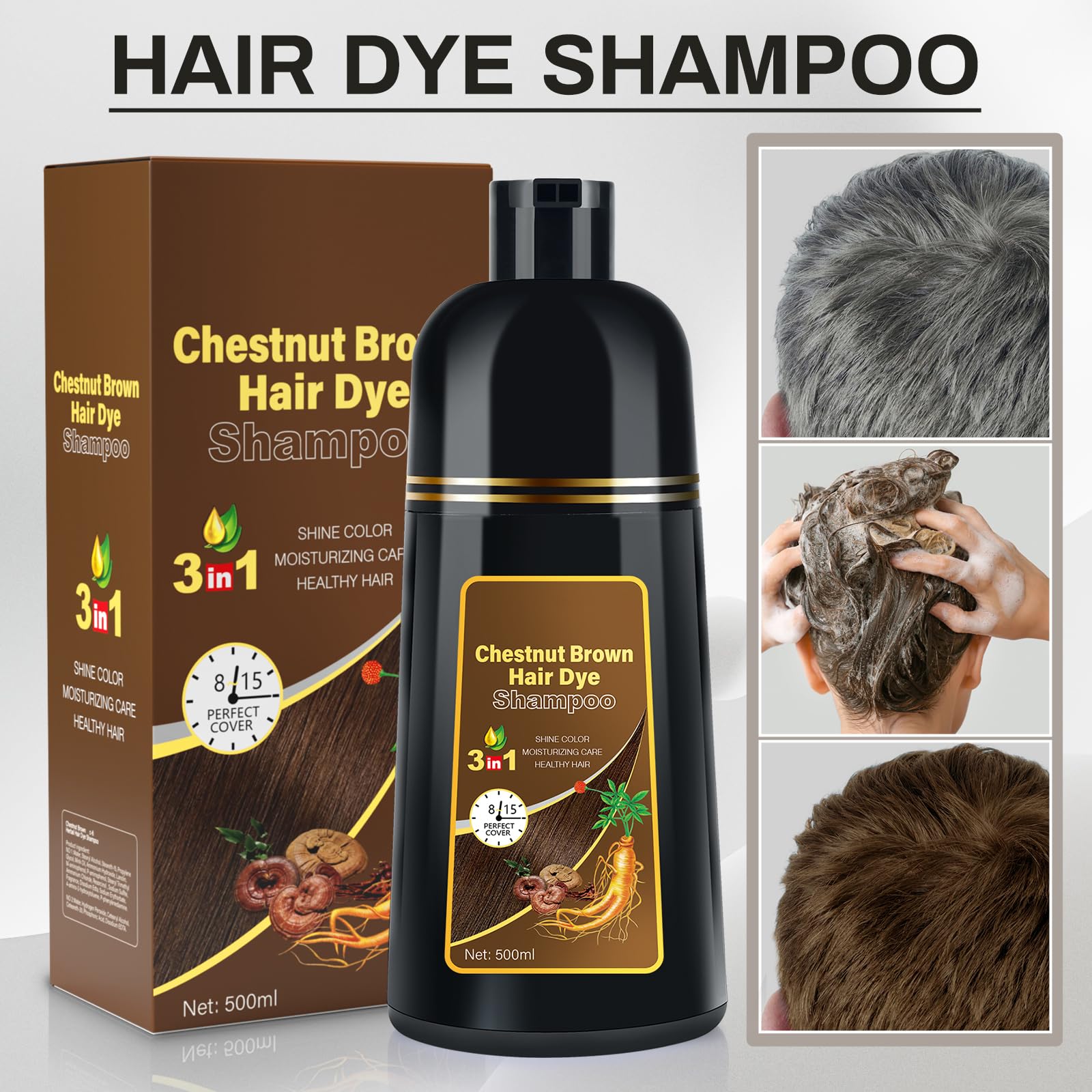 Amazon.com : cosmpro Hair Dye Shampoo Chestnut Brown 3 in 1 Hair